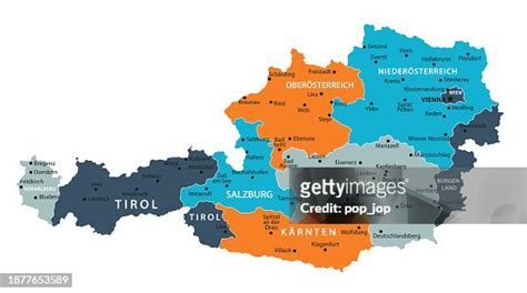 Austria Map Vector Colored Map Of Austria High-Res Vector Graphic ...