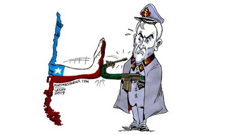 editorial cartoon Piñera of Chile uses welfare to suppress popular protests