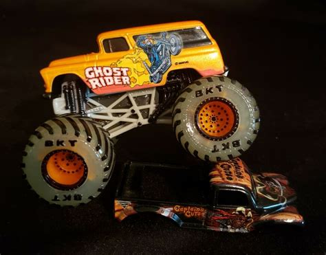 Hot Wheels (CUSTOM) ⚡ GHOST RIDER! ⚡ MONSTER TRUCK! '55 CHEVY PANEL VAN (TIRES GLOW!) 👀 Official ...