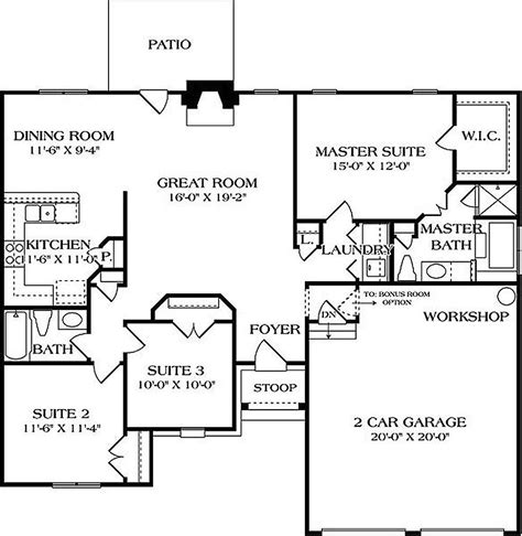 European Style House Plan - 3 Beds 2 Baths 1400 Sq/Ft Plan #453-28 ...