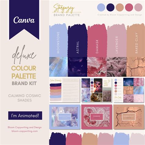 Deluxe Brand Palette Editable Canva Colour Palette With Hex Codes Small ...