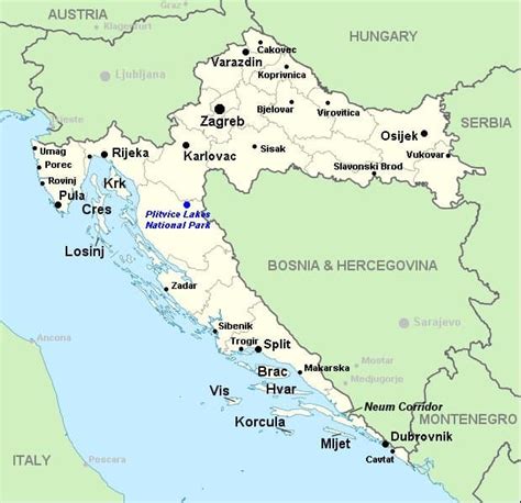 Map of Croatia - Visit Croatia