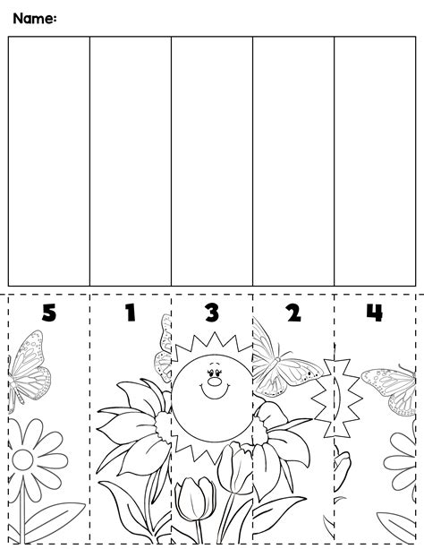 Spring Cutting And Gluing Worksheets