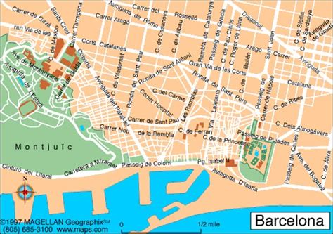 Map of Barcelona, Spain