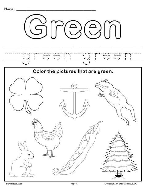 Color Green Worksheet | Color worksheets, Color worksheets for preschool, Coloring worksheets ...