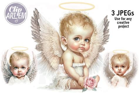 Baby Angels Wall Art 3 JPEG Bundle Graphic by clipArtem · Creative Fabrica