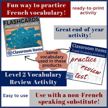 French Classroom Items & Expressions Vocabulary BINGO! Game | TPT