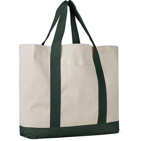 Heavy Cotton Canvas Large Size Sturdy Two-Tone Tote Bags - Single Bag