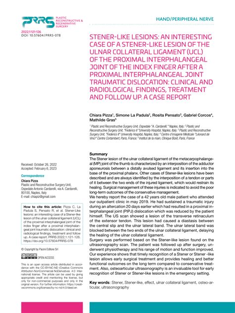 (PDF) Stener-Like lesions: an interesting case of a Stener-like lesion ...