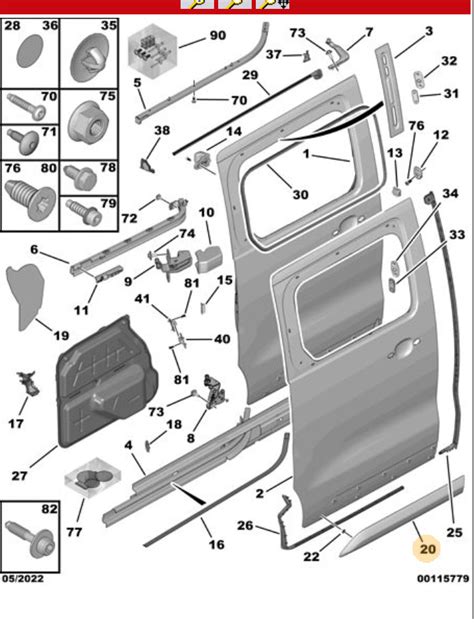 Citroen Dispatch Left Hand Sliding Door Molding With Clips | Genuine ...