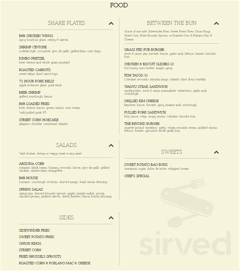 Barrel & Bushel menu in Phoenix, Arizona, USA