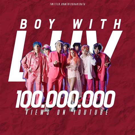 'Boy With Luv' M/V by BTS ft. Halsey surpassed 100M views on YouTube on record time | Boys, Bts ...