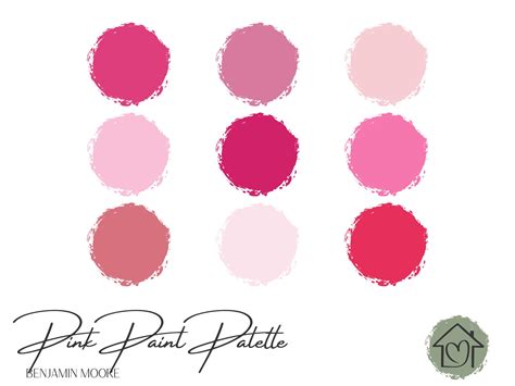 Pinks Benjamin Moore Paint Palette Paint Color Schemes for Interior and Exterior Paint Color ...