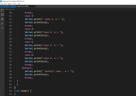 Switch case statement in Arduino