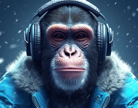 Monkey Wearing Headphones - Midjourney Prompt