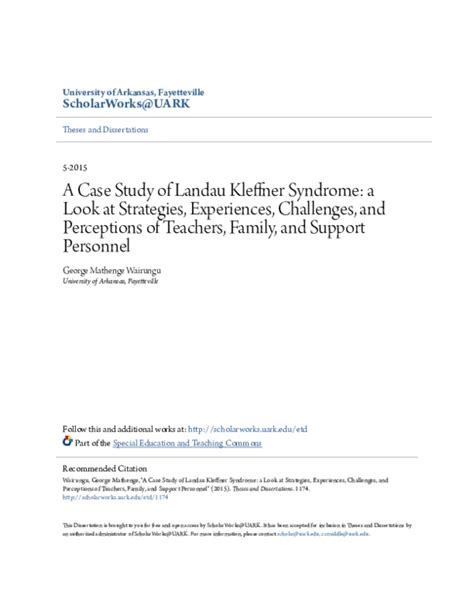 (PDF) A Case Study of Landau Kleffner Syndrome: a Look at Strategies ...