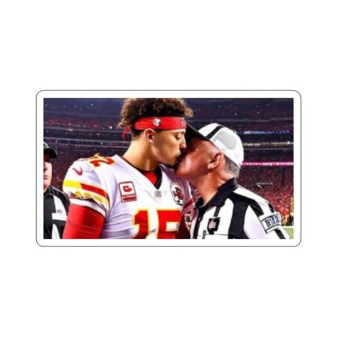 Patrick Mahomes Kissing Ref Sticker - Etsy