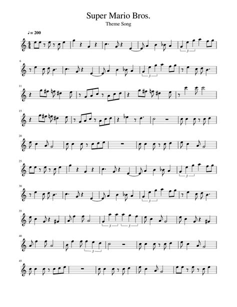 Super Mario Theme (Easy Piano) Sheet music for Piano | Download free in PDF or MIDI | Musescore.com