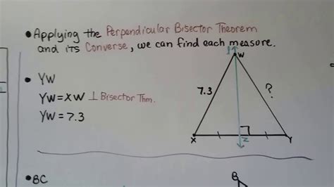 Geometry 5.1a, Perpendicular Bisector Theorem & its Converse - YouTube