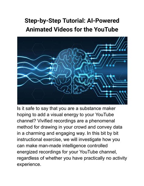 Step-by-Step Tutorial: AI-Powered Animated Videos for the YouTube by ...