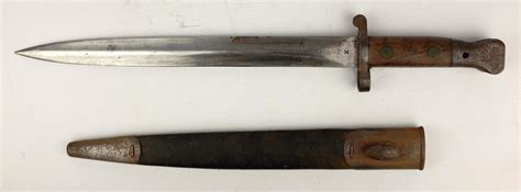 British bayonet, probably 1888 pattern, stamped crown over 53E, EFD & other marks to blade, in le