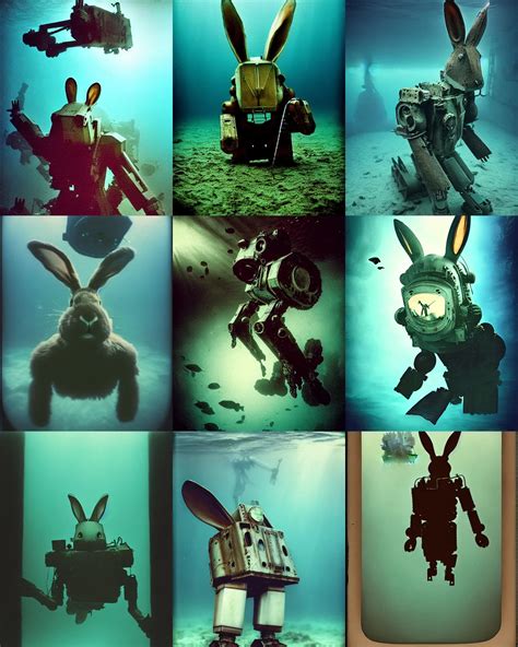 scary deep underwater giant oversized battle rabbit | Stable Diffusion ...