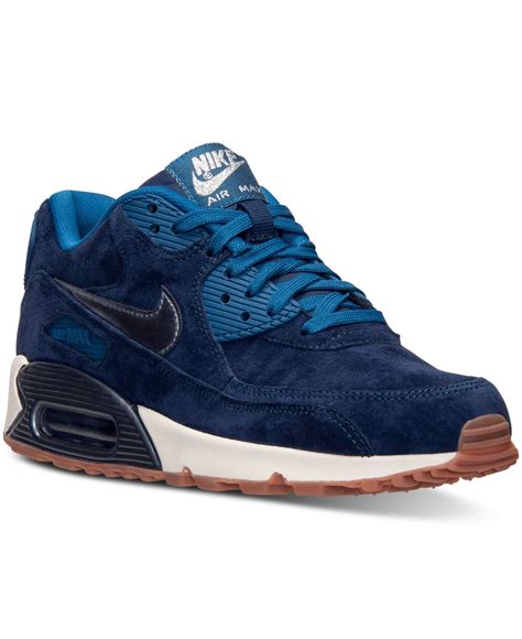 Nike Women's Air Max 90 Premium Suede Running Sneakers From Finish Line in Blue - Lyst