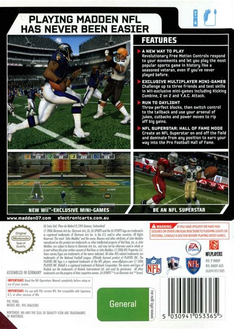 Madden NFL 07 cover or packaging material - MobyGames