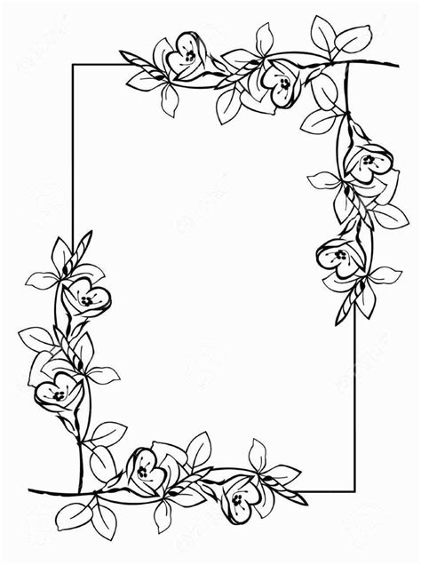 Floral Border Design for Coloring Pages