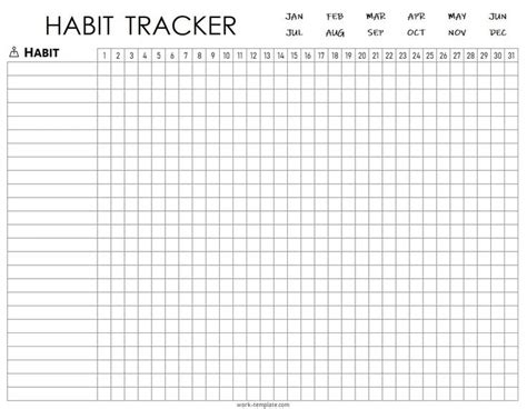 30 Day Habit Tracker Printable Free