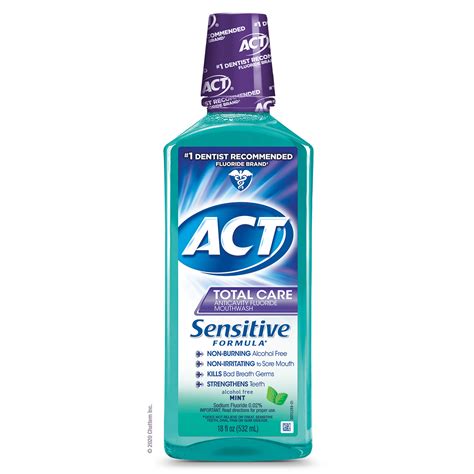 ACT Total Care Sensitive Mouthwash (18 Oz, Mild Mint) - Walmart.com