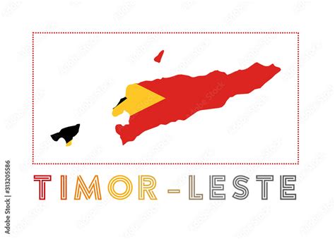 Timor-Leste Logo. Map of Timor-Leste with country name and flag ...