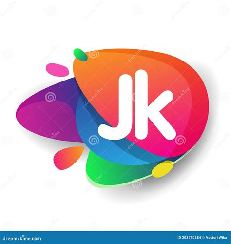 Letter JK Logo with Colorful Splash Background, Letter Combination Logo Design for Creative ...