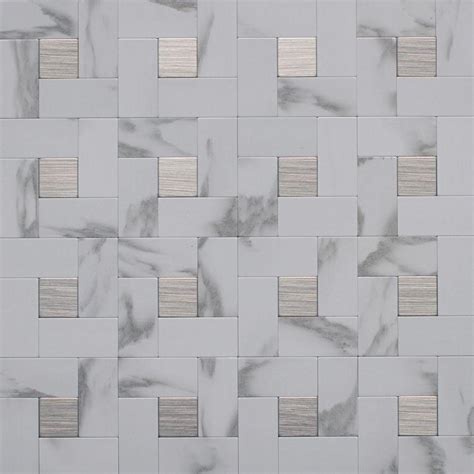 Instant Mosaic Peel and Stick Metal Wall Tile - 3 in. x 6 in. Tile Sample-SAMPLE03-108 - The ...