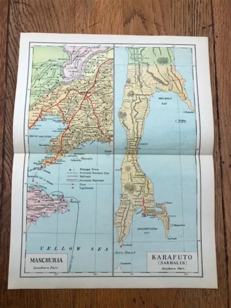 EARLY 1900S COLOUR map of manchuria & karafuto ! $47.63 - PicClick CA