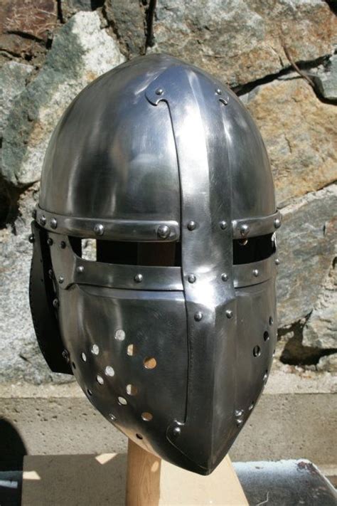 Early great helm | Medieval armor, Medieval helmets, Helmet armor