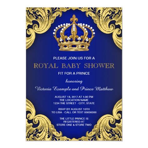 Royal Prince Baby Shower Invitations