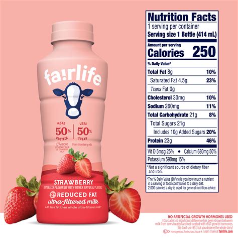 fairlife 2% Reduced Fat Strawberry Ultra Filtered Milk, 14 fl oz - Walmart.com