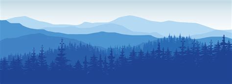 Vector landscape with blue Mountains 10055968 Vector Art at Vecteezy