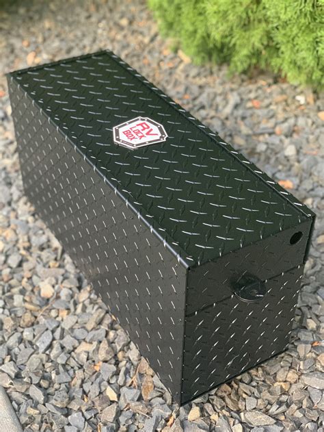 27" All Diamond Plate Aluminum Battery Lock Box-Black — RV Lockbox