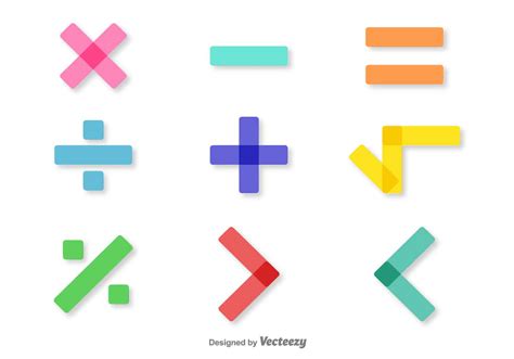 Vector Colorful Math Symbols Set 113708 Vector Art at Vecteezy