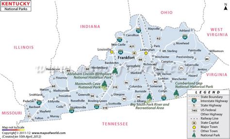 Map of Kentucky National Parks, USA | Maps | Pinterest | National parks ...