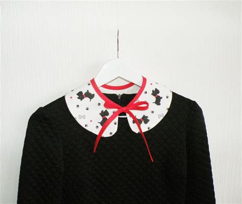 Removable Collar Peter Pan Collar With Scottish Terrier - Etsy