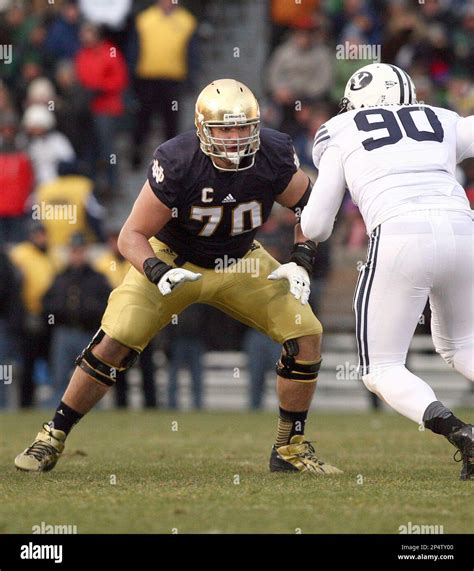 Notre Dame Fighting Irish Zack Martin (70) during a game against BYU on ...