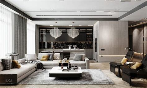 Luxury Modern Living In Grey And Gold | Luxury living room design, Luxury living room ...