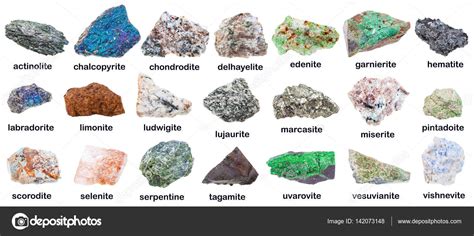 Collection of various minerals with names Stock Photo by ©vvoennyy 142073148