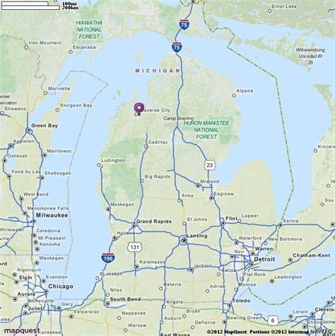 Map of Michigan | MapQuest | Alpena, Map of michigan, Traverse city camping