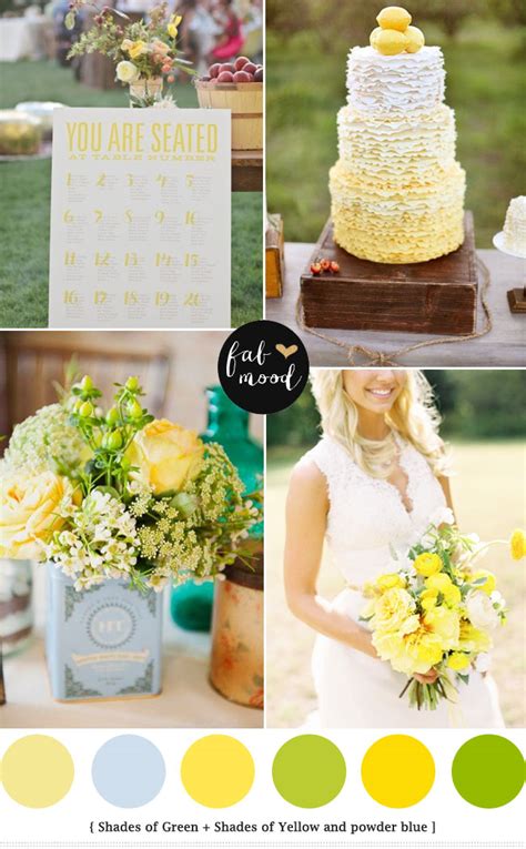 Blue Green Yellow Wedding Colours Palette