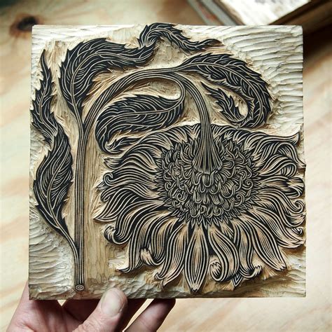 Tugboat Printshop: NEW! "BOWING FLOWER" Woodcut!