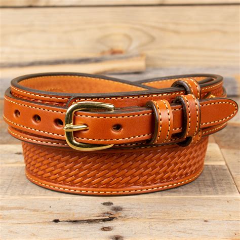 Chestnut Basketweave Ranger Leather Belt – Yoder Leather Company